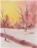 Painting of a Sunrise on a Winter Morning