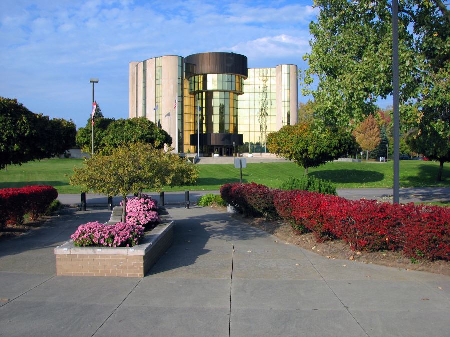 Flowers in Front of Livonia City Hall