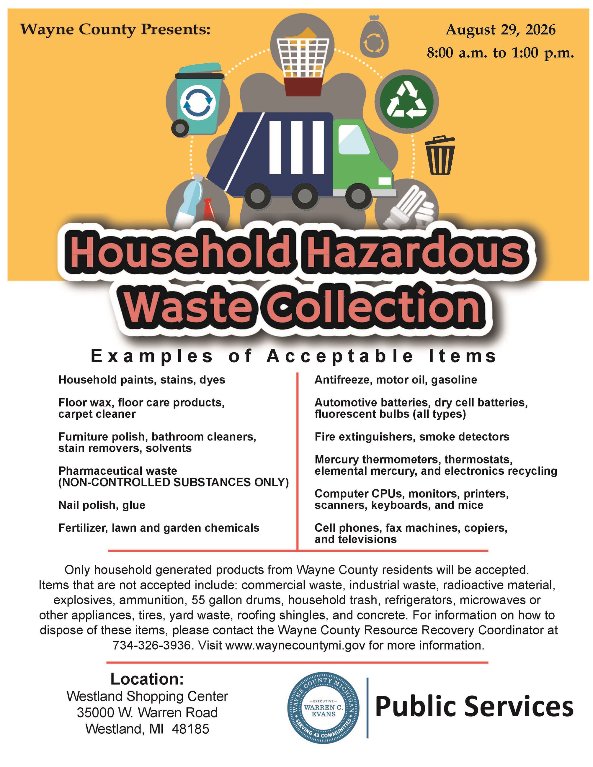 Westland Household Hazardous Waste Flyer