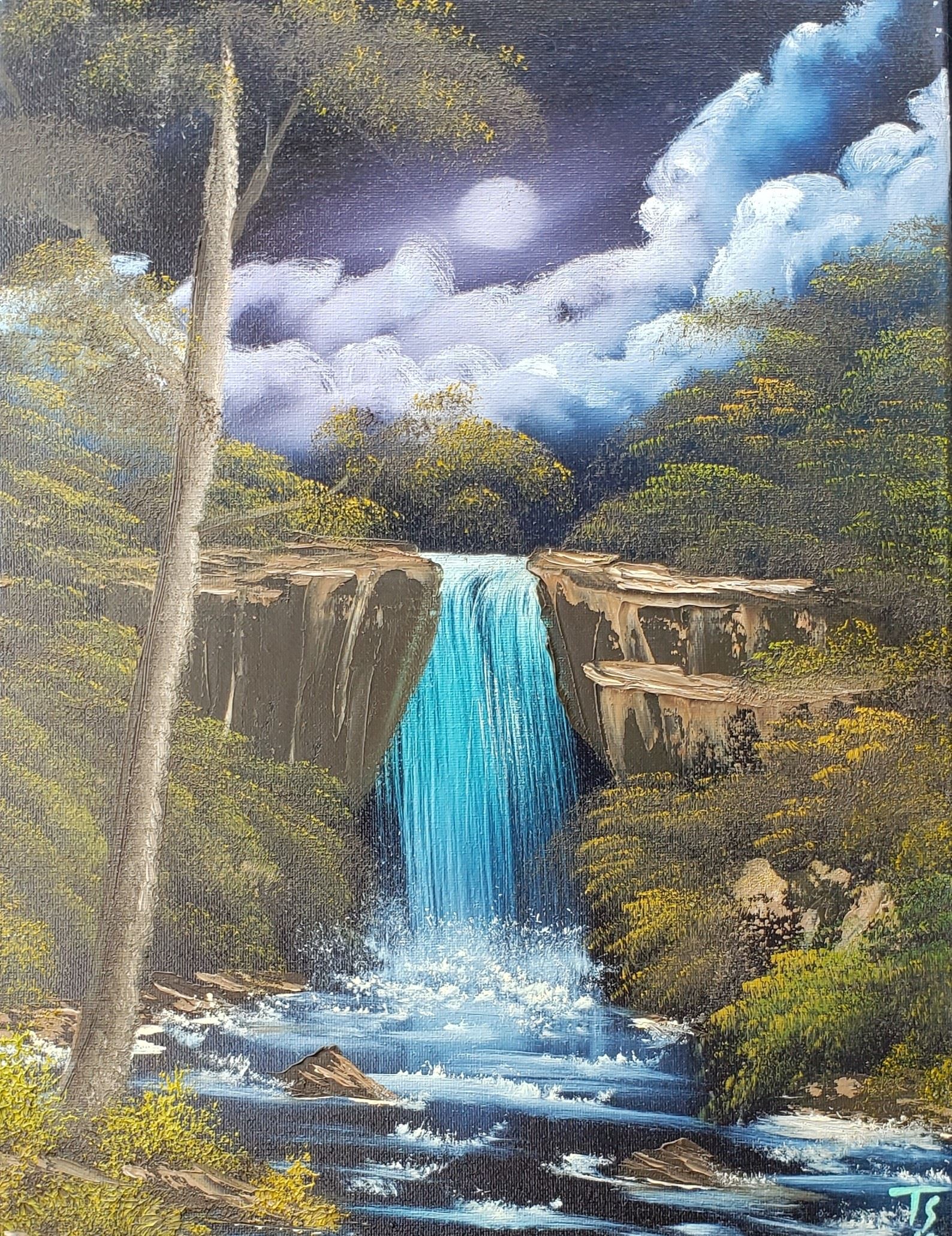 Painting of a Waterfall