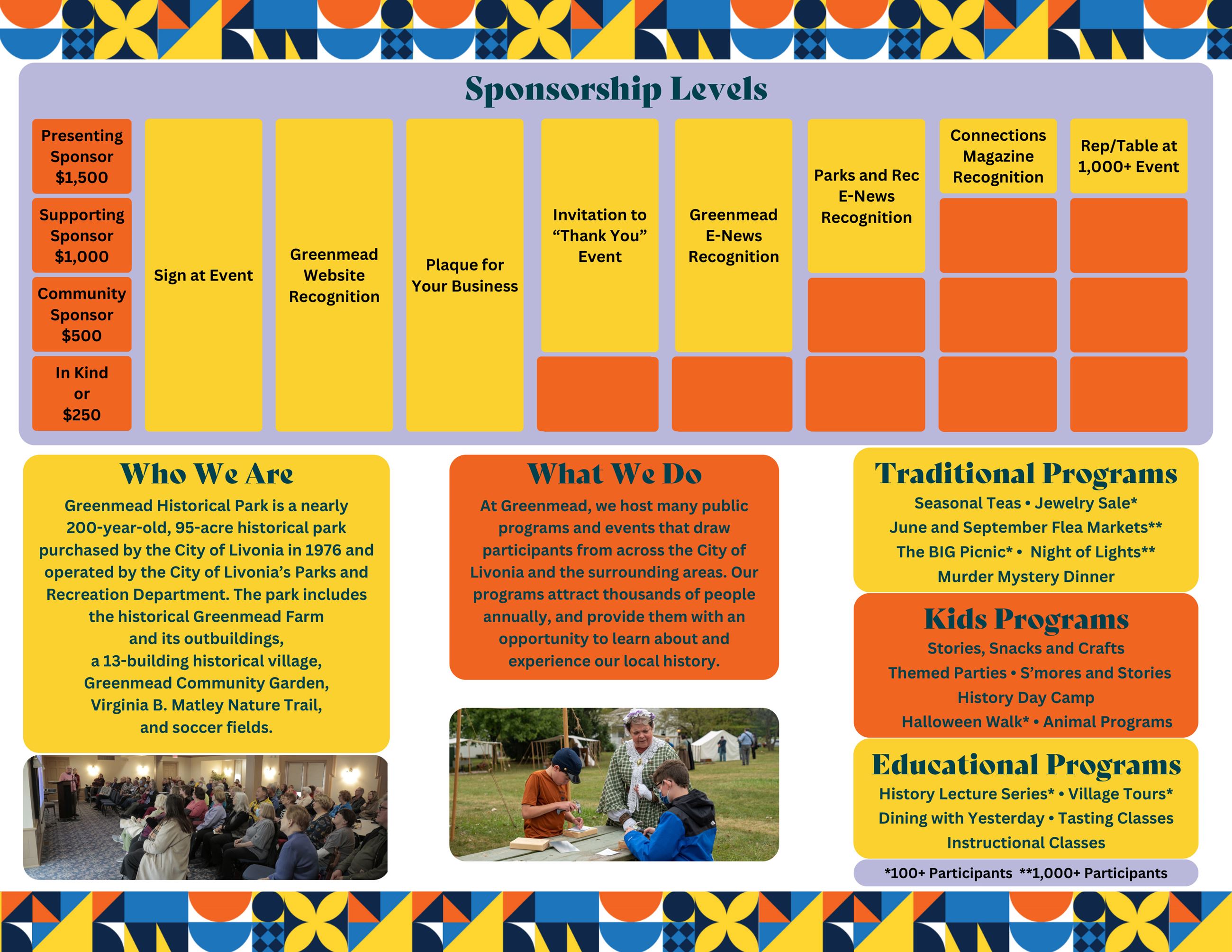 Greenmead Sponsorship Trifold Page 2