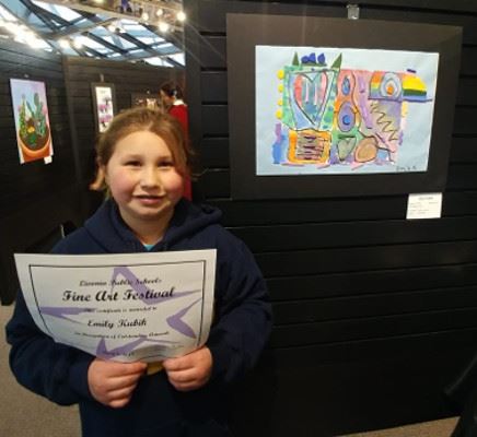 Girl Holding Fine Art Festival Certificate by Art