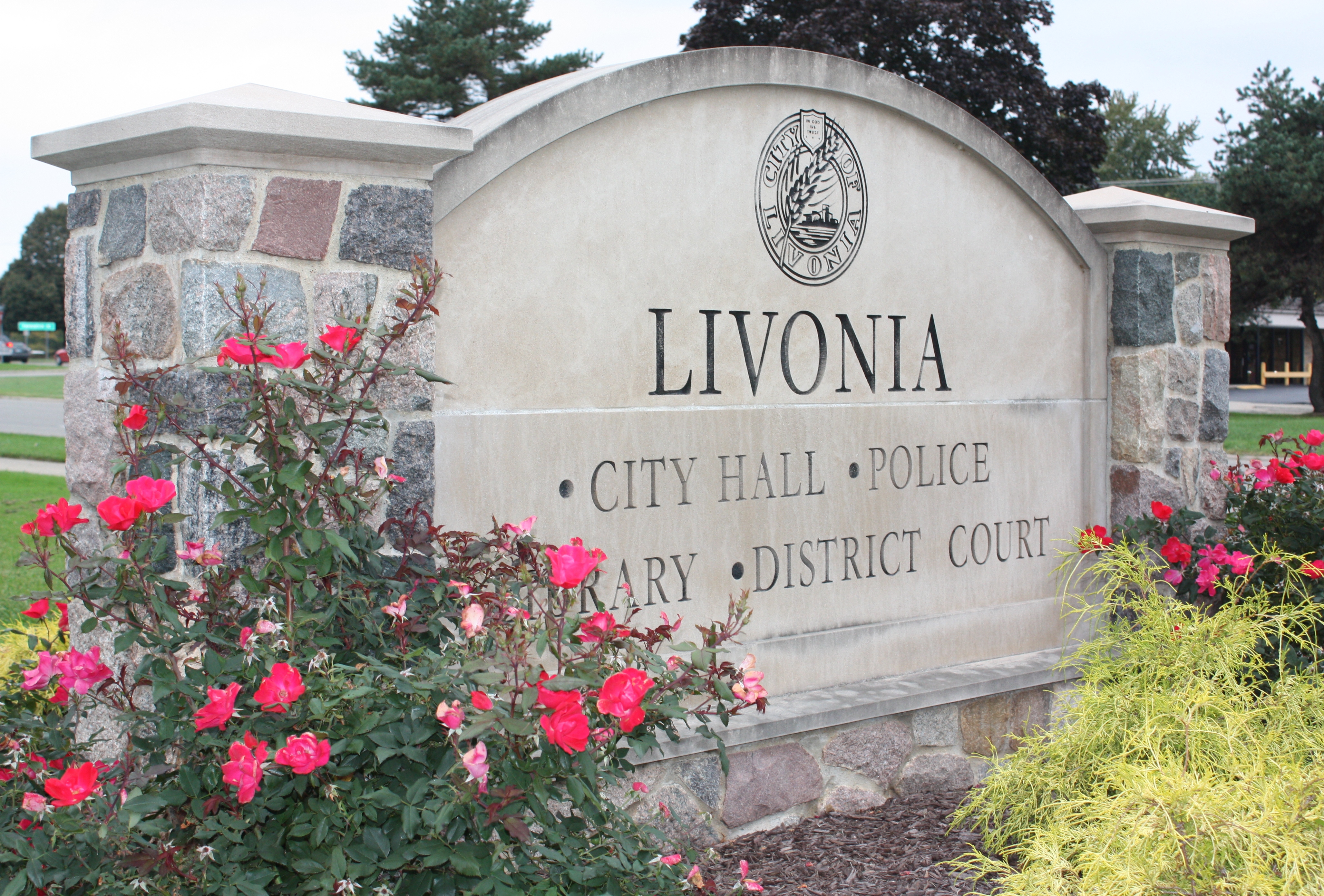 Livonia City monument sign