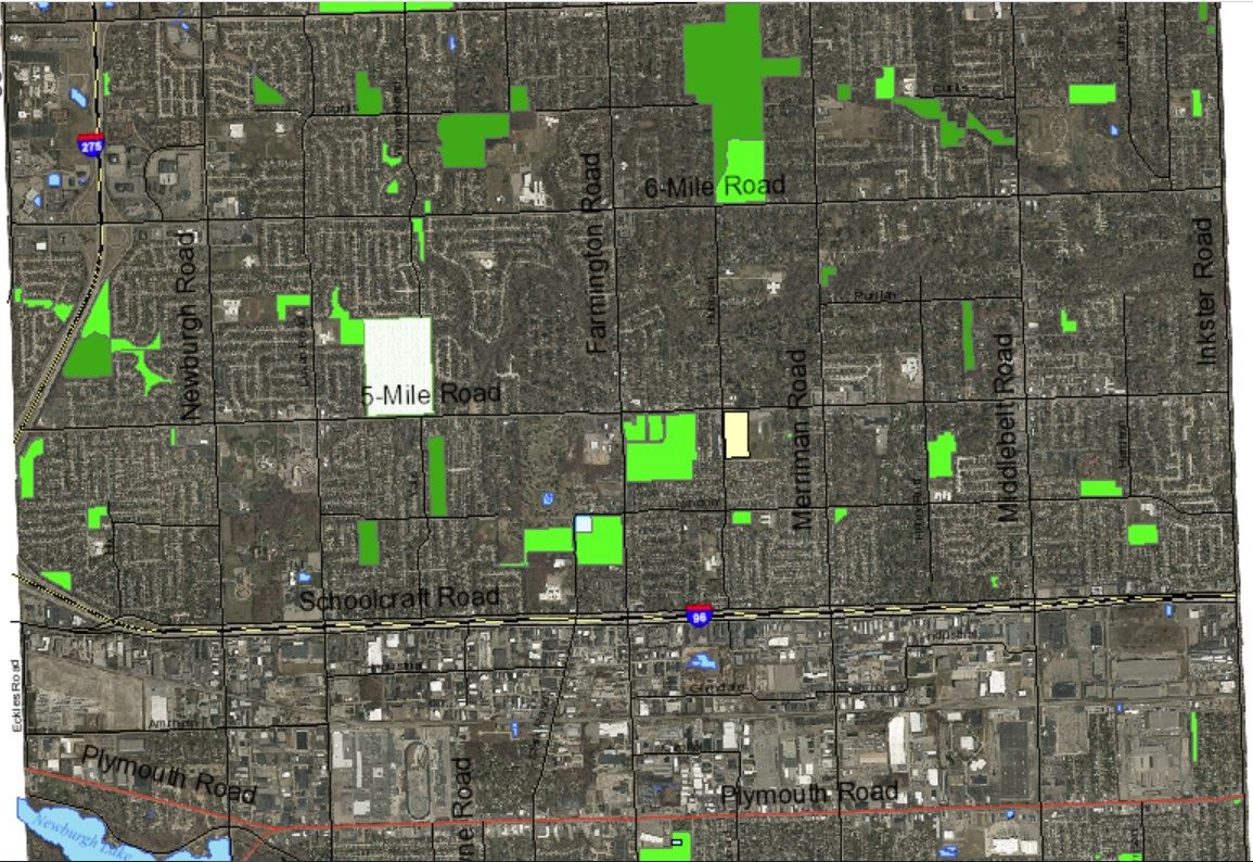 Screenshot of Parks Greenspace map Opens in new window